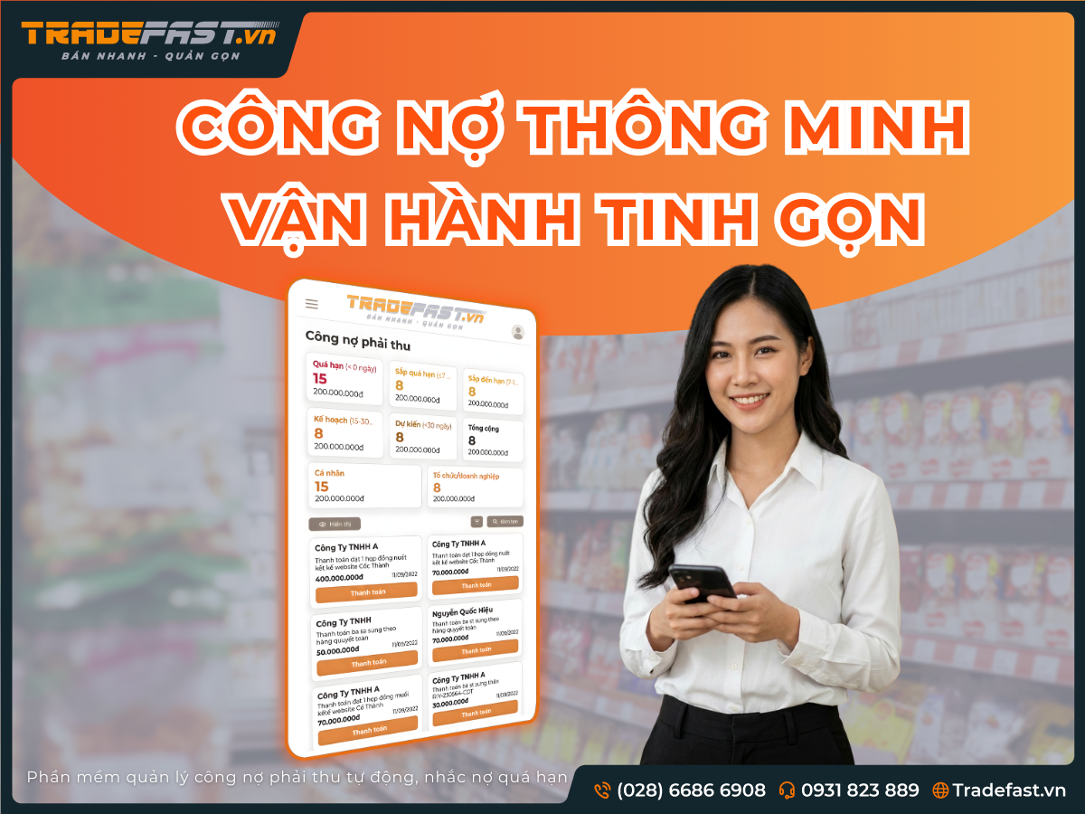 phần mềm quản lý công nợ tự động erp tradefast