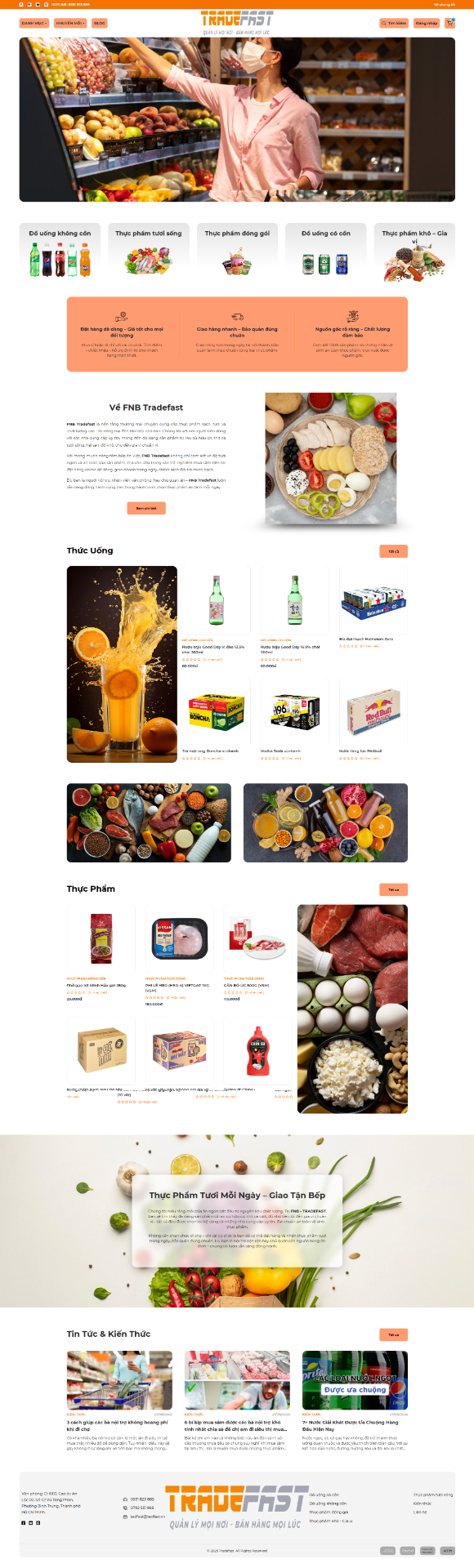 Website cho Ngành Thực phẩm & Đồ uống - TRF-FNB