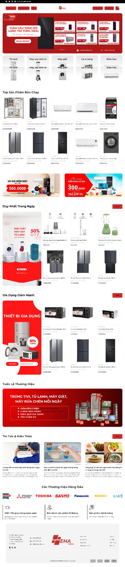 Website cho ngành Điện máy & Thiết bị gia đình TRF-EHA